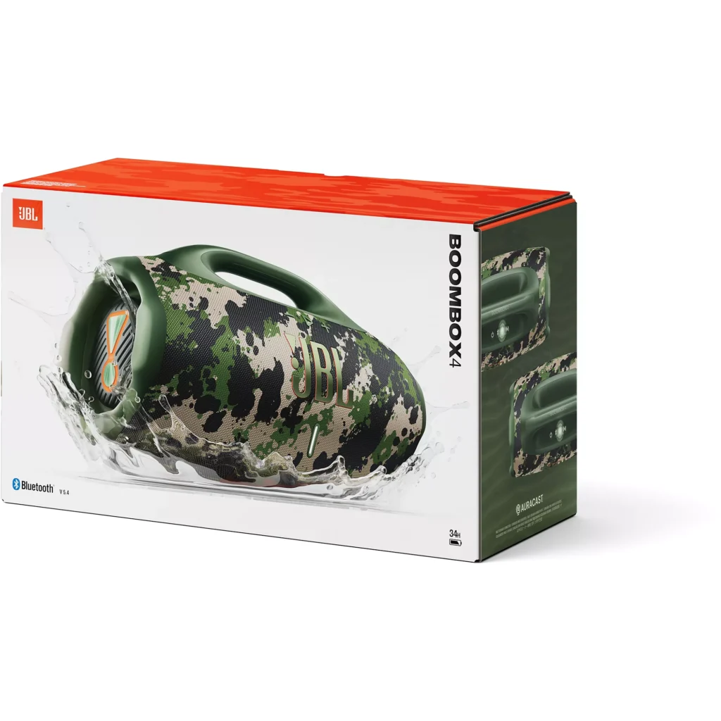 JBL Boombox 4 – Enceinte portable 210 W RMS, autonomie 34 h, étanchéité IP68